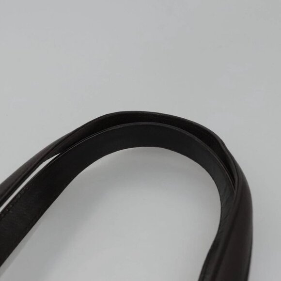 CHANEL Hand Bag Grained Calf Skin Dark Brown Silver CC - Picture 10 of 16